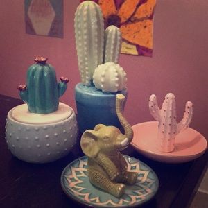 Cactus 🌵 Collection plus Elephant Ring holder!